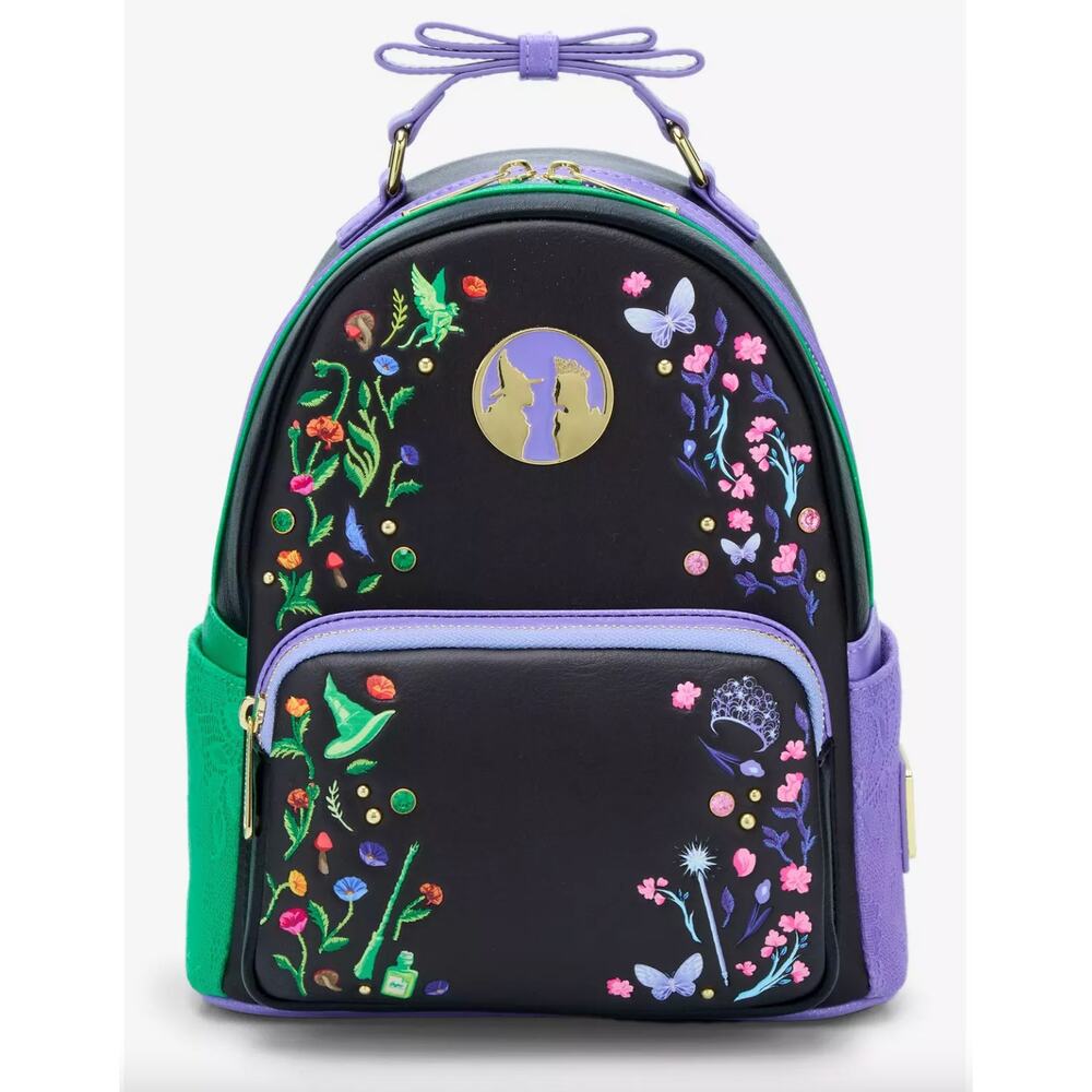 Loungefly Wicked Silhouette Floral Gem Mini Backpack | NWT
